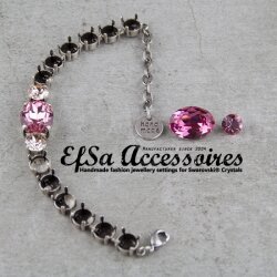 Bracelet setting for 8 mm Chatons Swarovski Crystals and...