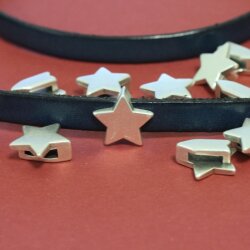 10 Star Sliderbeads for 10x2 mm flat braided leather