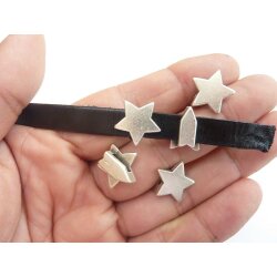 10 Star Sliderbeads for 10x2 mm flat braided leather