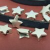 10 Star Sliderbeads for 10x2 mm flat braided leather