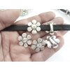 5 Flower Sliderbeads for 10x2 mm flat braided leather