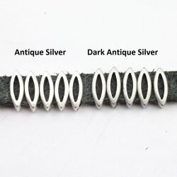 20 Antique Silver Navette Slider beads