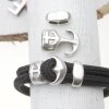 5 Anchor Hook Bracelet Clasp for 4 -5mm round leather cord, Antique Silver