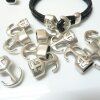 5 Anchor Hook Bracelet Clasp for 4 -5mm round leather cord, Antique Silver