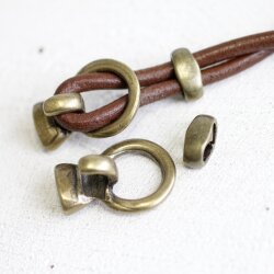 5 Hook Clasps for Leather and Cord Bracelet, Antique Bronze