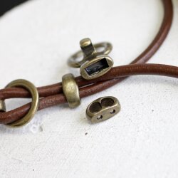 5 Hook Clasps for Leather and Cord Bracelet, Antique Bronze