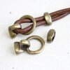 5 Hook Clasps for Leather and Cord Bracelet, Antique Bronze