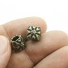 10 Flower Beads, antique brass