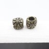 10 Flower Beads, antique brass