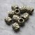 10 Flower Beads, antique brass
