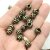 10 floral Beads, antique brass
