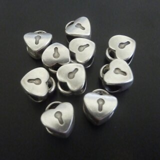 10 Heart Lock Beads