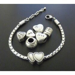 10 Heart Lock Beads