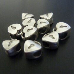 10 Heart Lock Beads