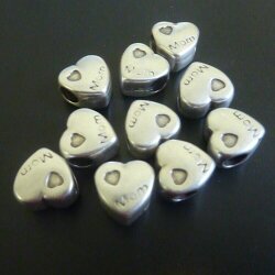 10 Heart Beads