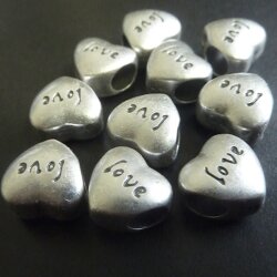 10 Heart Beads