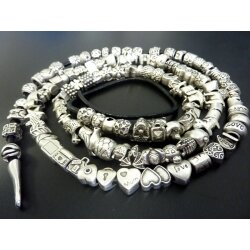 10 Love Beads, antique silver