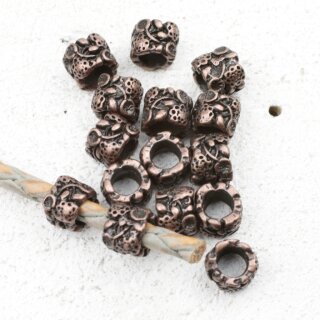 10 Antique Copper Flower Beads