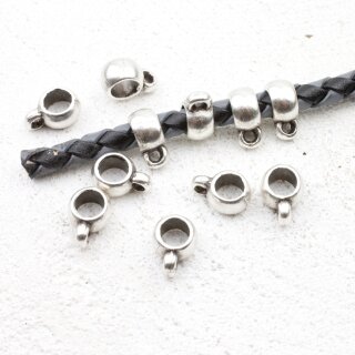 20 Stück Edelstahl-Perlen Mit Gummiring – 8 Mm Abstandshalter Für Armbänder & Halsketten, Silberfarben