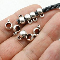 20 Antique Silver Spacer bead w. Loop, Bail Beads