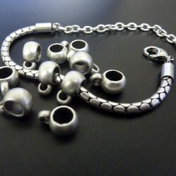 20 Antique Silver Spacer bead w. Loop, Bail Beads