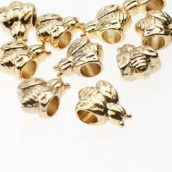 10 bee Beads, Gold