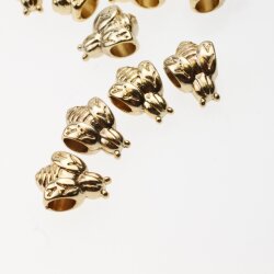 10 bee Beads, Gold