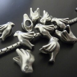 10 Bird Beads, Dove Beads