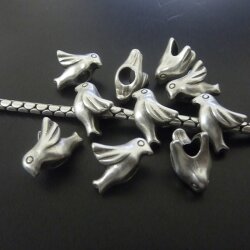 10 Vogel Metallperlen, Tauben Perlen