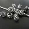 10 Metal Berry Beads, Antique Silver