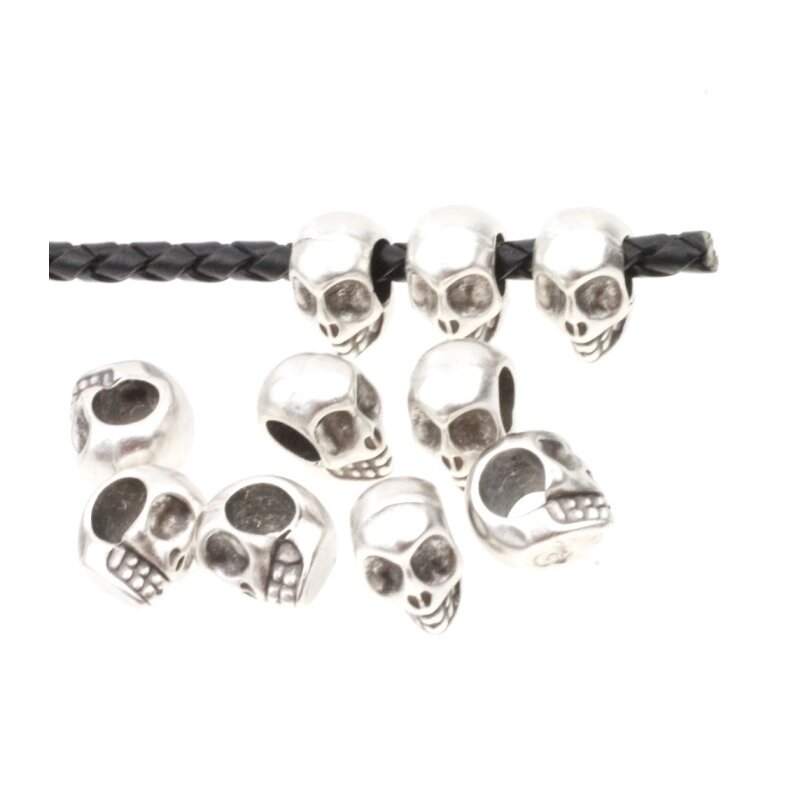 10 Skull, Death's head Beads, antique silver, 5,36 €