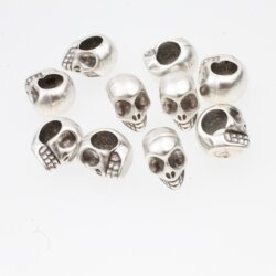10 Skull, Deaths head Beads, antique silver