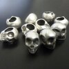 10 Skull, Deaths head Beads, antique silver