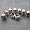 10 Totenkopf Perlen, altsilber