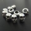 10 Skull, Deaths head Beads, antique silver