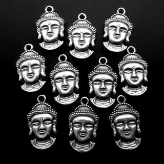 10 Buddha Kopf Anhänger