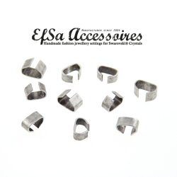 50 Metal clips 5x12 mm, antique silver