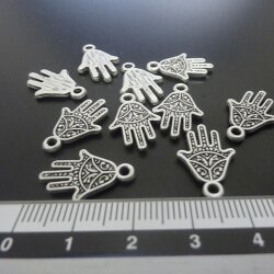 10 Hand of Fatima Pendants 13x20 mm