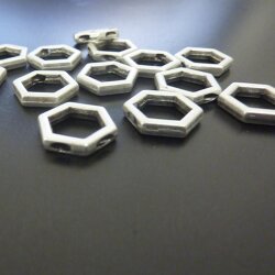 10 Hexagon Anhänger