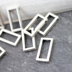 10 Tetragon Pendants, antique silver