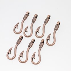 10 Hook Closures, antique copper