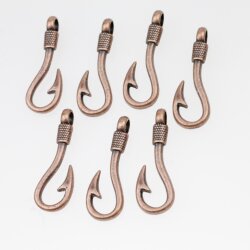 10 Hook Closures, antique copper
