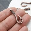 10 Hook Closures, antique copper