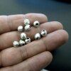 20 Flower Beads, antique silver