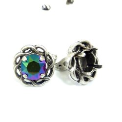 Ohrstecker Fassung fr 8 mm Chatons Swarovski Stein