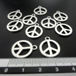 10 Peace Anhänger Charms