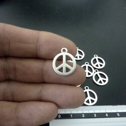 10 Peace Anhänger Charms