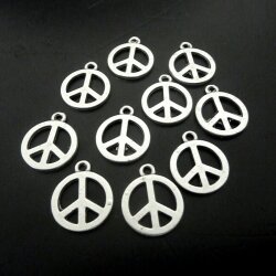 10 Peace Pendants Charms