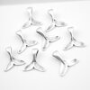 20 Antique Silver Whale Tail Pendants, Whale Fluke Charm