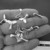 20 Antique Silver Whale Tail Pendants, Whale Fluke Charm